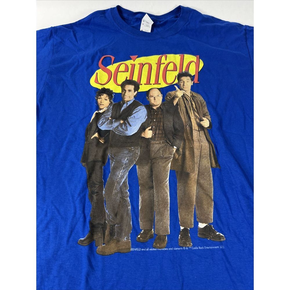 Seinfield Cast Mens T-shirt‎ Official Tv Show Logo Sz M Blue Castle Rock Ent.